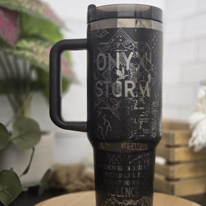 Onyx Storm Tumblers with Handle, Iron Flame Book Cup, Fantasy Bookish Mug, Dark Academia Coffee Tumbler, Emperyean Series, Fantasy Romance