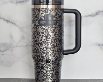 Spooky Doodle Engraved Stanley Tumbler | Halloween Quencher H2.0