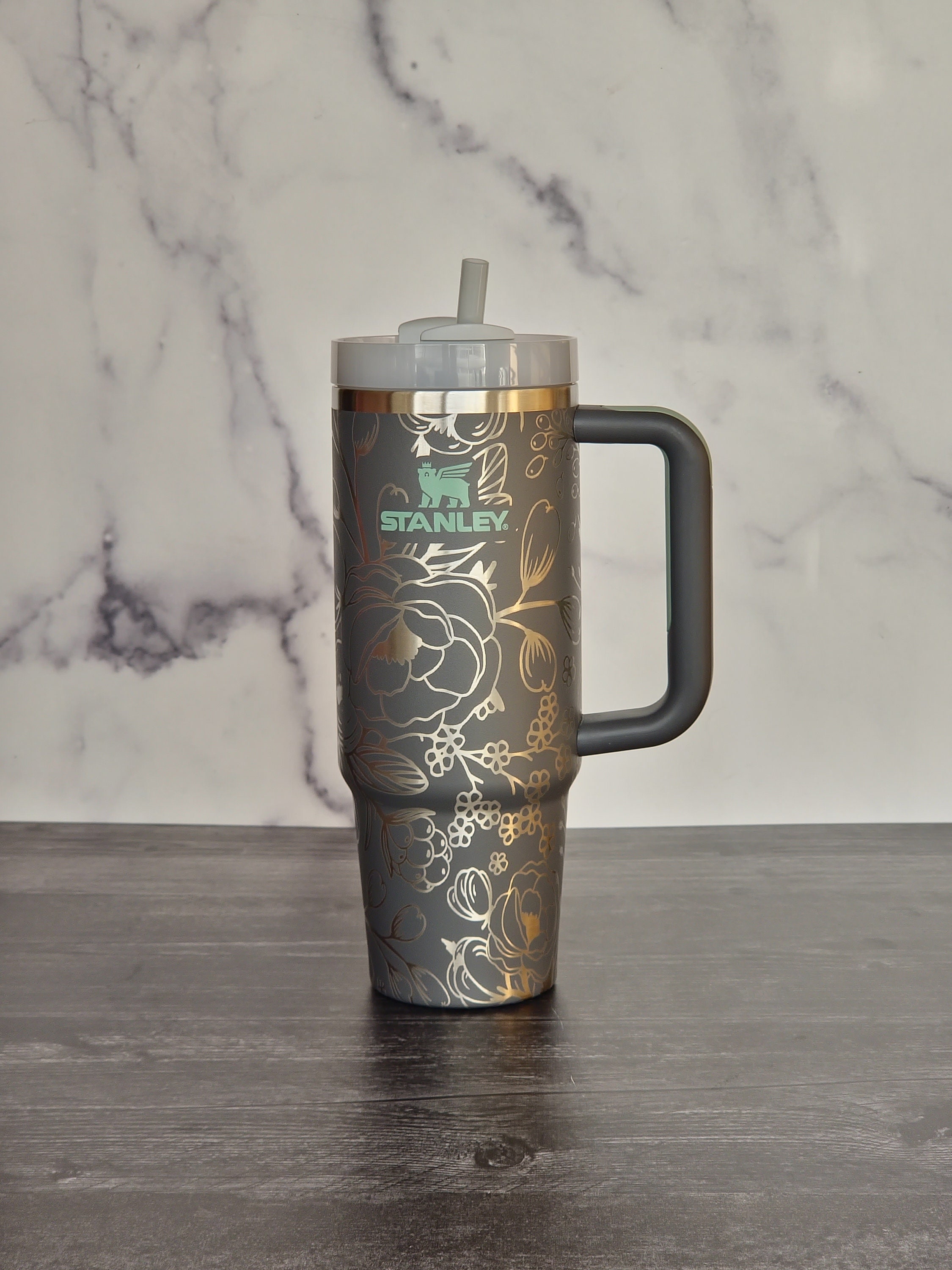 30oz Stanley w/ Vibrant Floral Wrap – Firefly Laser and Engraving