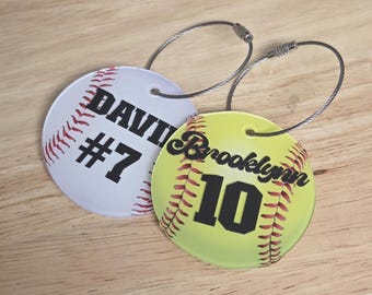 Anpassade softbollbaseboll personliga väskeetiketter UV-tryckta