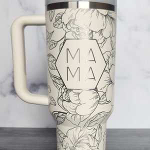 Mama 30 oz Floral Tumbler Quenchers 2.0 | Floral | Full wrap engraved Tumbler | Quencher H2.0 Water Bottle| Mother&#39;s Day Gift| Gift for her