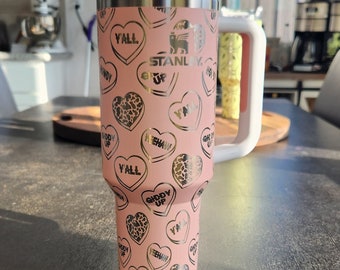 Engraved Stanley Quencher 40 Oz Tumbler | Howdy Hearts Design