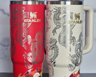 Limited Edition Lunar Year Stanley 30 Oz Tumbler | Year of the Dragon| Full wrap engraving| 2024 Chinese New Year| Zodiac Animals