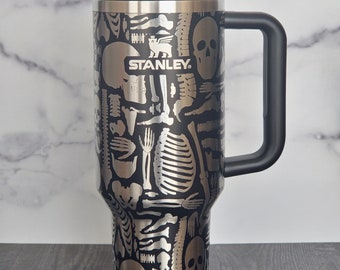 Aangepaste skeletbotten lasergegraveerde 40 oz beker Spooky Halloween-beker