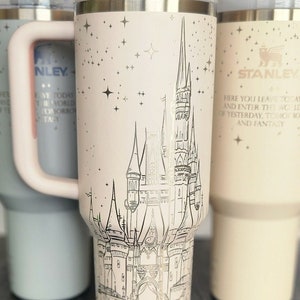 Magical Castle 40 Oz Tumbler Quencher 2.0 | Pixie Dust Fantasy Magic| Full wrap engraved Tumbler | Quencher H2.0 Water Bottle| Gift for her