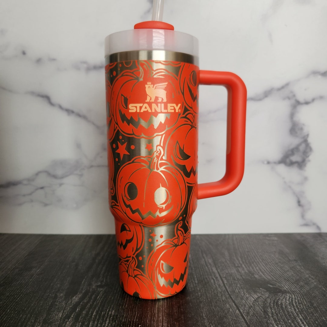 Pumpkin Halloween 30 Oz or 40 Oz Engraved Tumbler Spooky Tumbler Skull