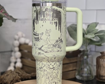 Princess and the Frog Engraved 40 Oz Custom Tumbler: Tiana Bayou Design