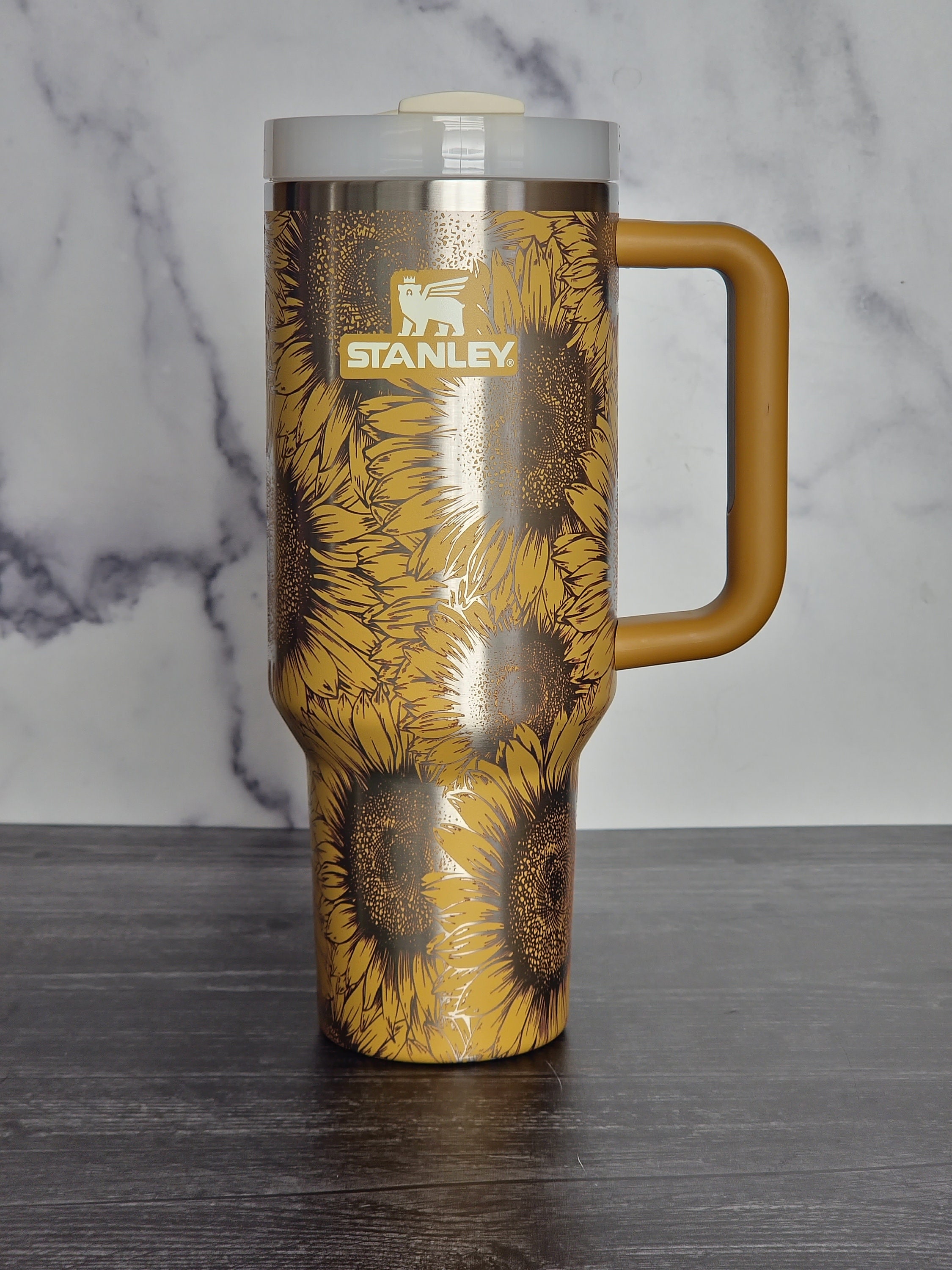 Sunflower Stanley 40 Oz Quencher 2.0 Floral Sunflower Wrap Full Wrap  Engraved Stanley Quencher Tumbler Target Stanley Limited Edition 