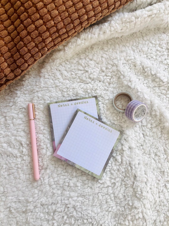 Green 'notes and Doodles' 10x10 Square Memopad | Etsy UK