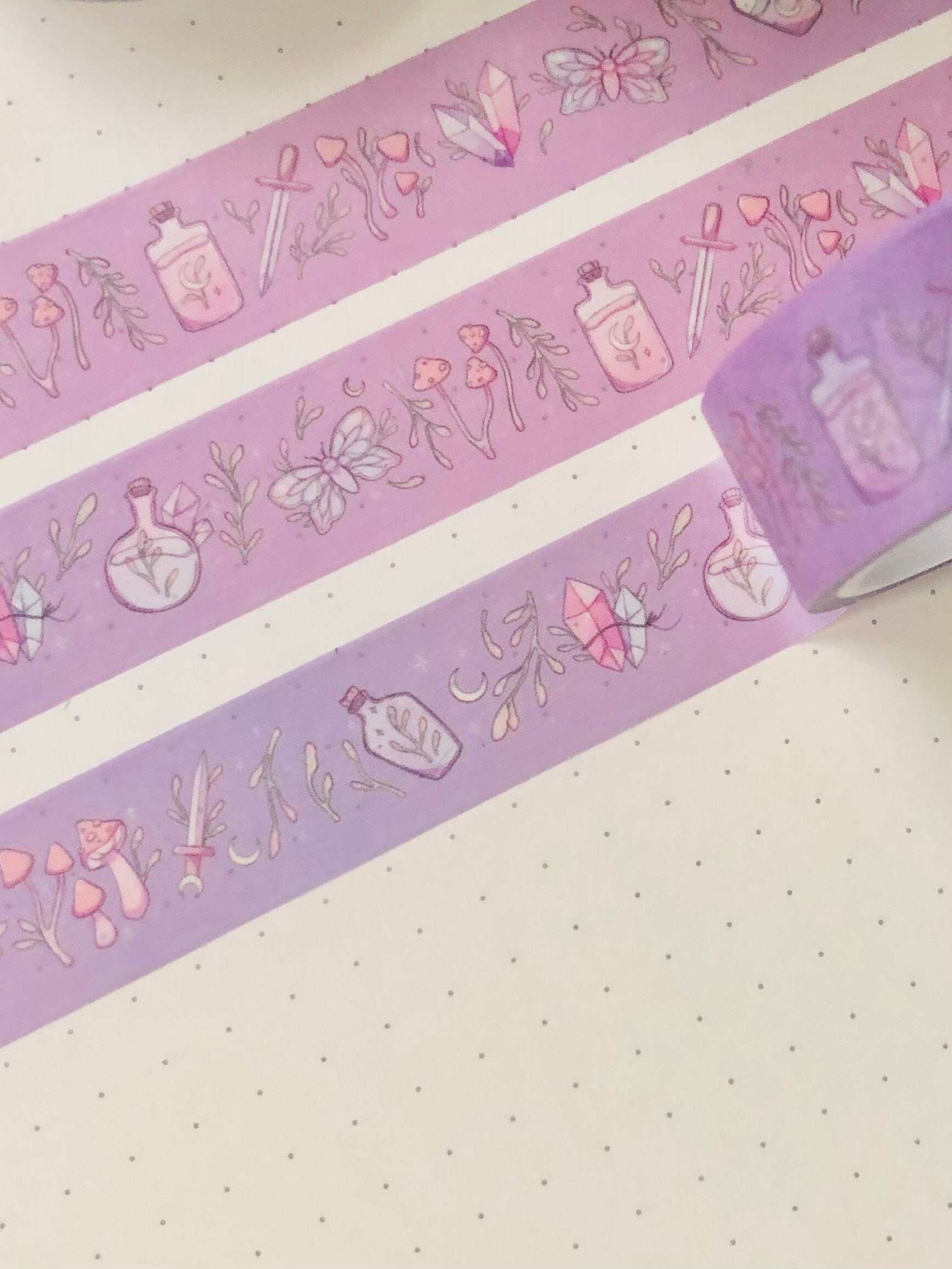 Witchy Washi Tapes Witch Washi Autumn Dark Witch Pastel Kawaii Washi Autumn Washi  Tape Fall Stationery Planner Bullet Journal Bujo 