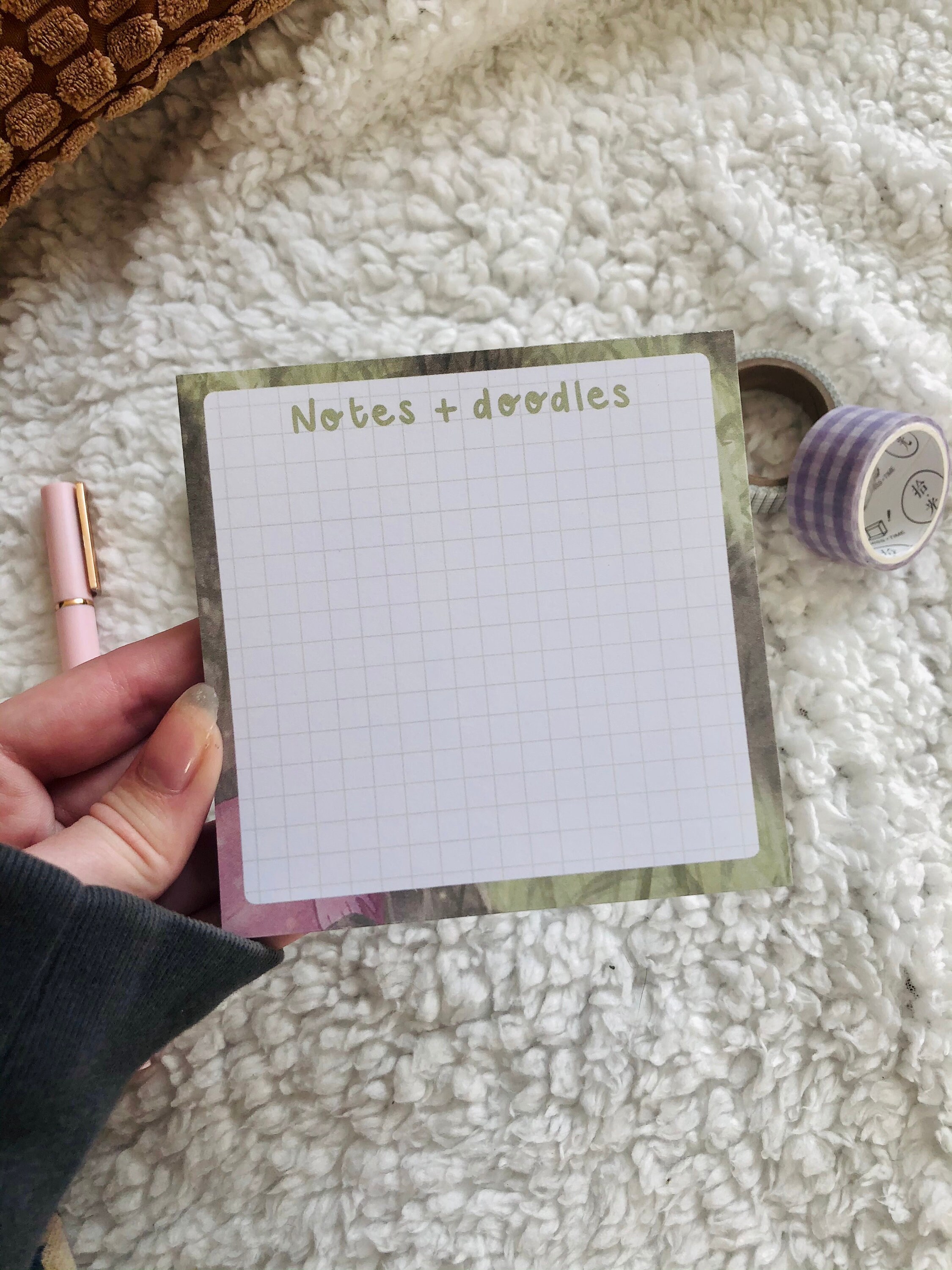 Green 'notes and Doodles' 10x10 Square Memopad - Etsy UK