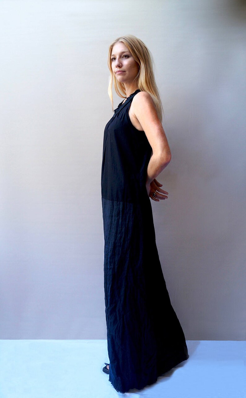 Organic cotton & hemp linen 2 tier maxi dress Etsy