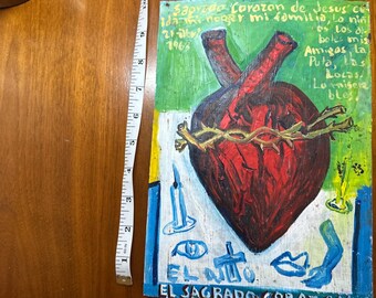 Mexikanische Original exvoto Zinn Malerei