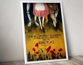 Arte del Mago de Oz, arte de pared imprimible, póster con cita de L. Frank Baum, impresión de descarga digital, regalo para amantes de los libros, ratones de biblioteca, bibliotecarios, maestros