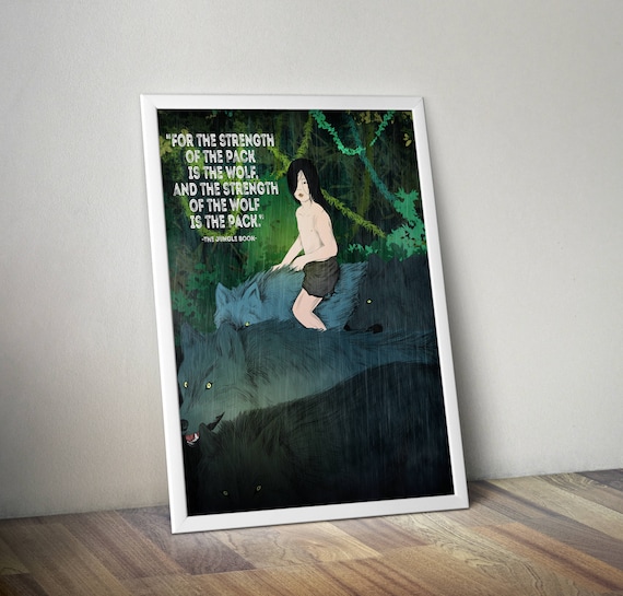 Jungle Book Art Printable Wall Art Rudyard Kipling Quote Etsy
