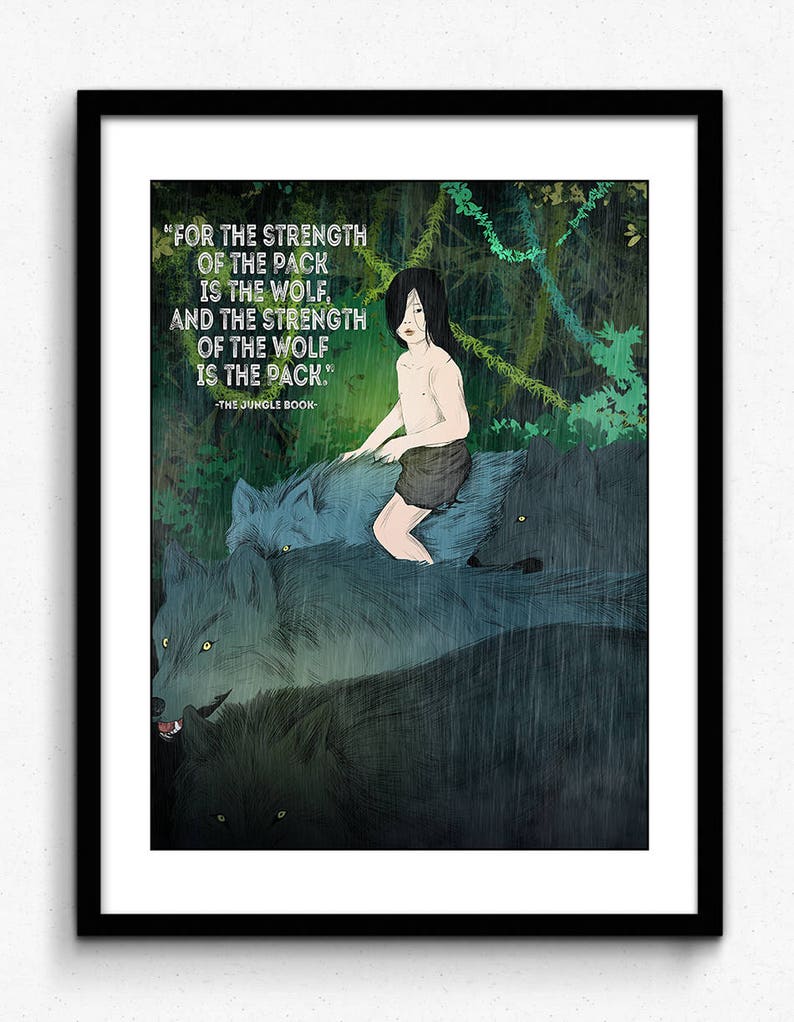jungle book quote poster print gifts for book lovers etsy