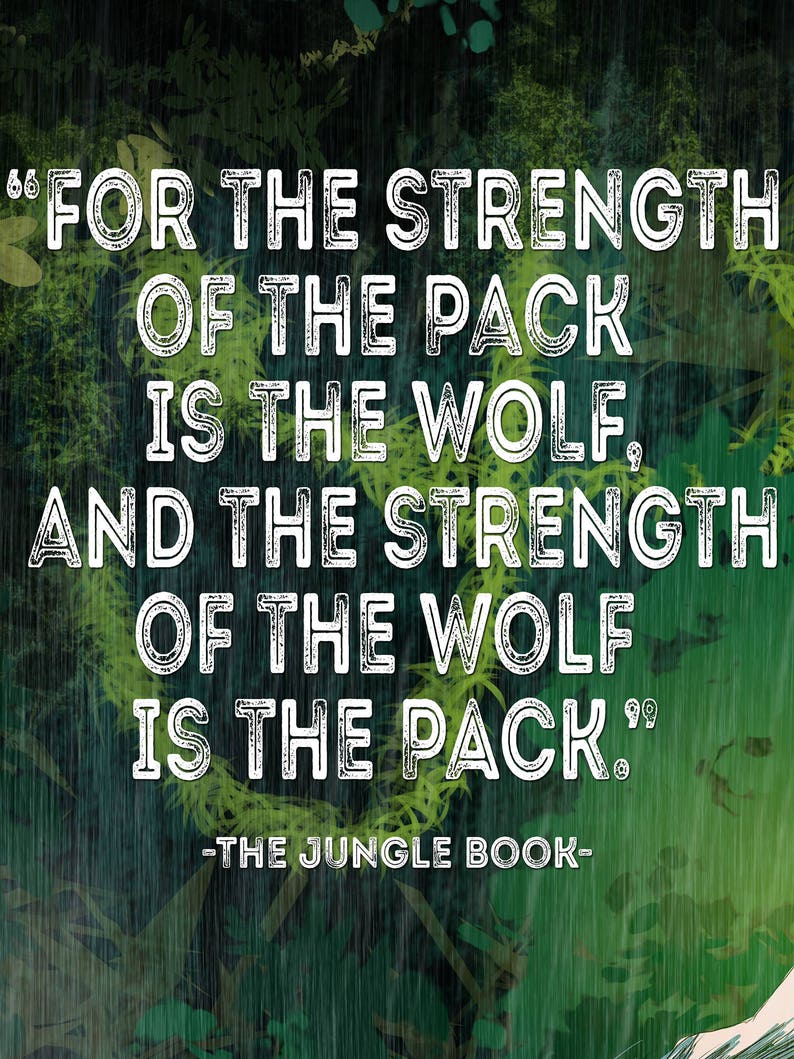 jungle book art printable wall art rudyard kipling quote etsy