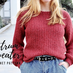 ASTRUM SWEATER - Crochet pattern // Modern sweater/Sweater Pattern/Women Sweater/Schema Maglione/Knit Like Sweater/Size inclusive/Beginner