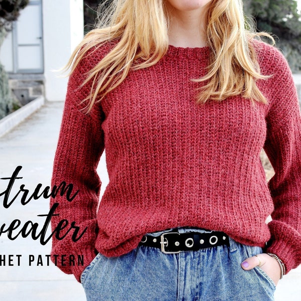 ASTRUM SWEATER - Crochet pattern // Modern sweater/Sweater Pattern/Women Sweater/Schema Maglia/Knit Like Sweater/Size inclusive/Beginner