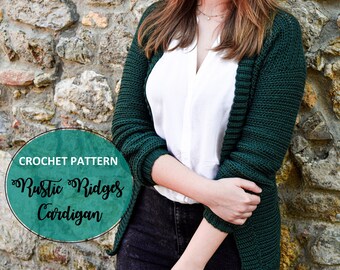 RUSTIC RIDGES CARDIGAN - Crochet pattern // Modern cardigan/ Cardigan Pattern/ Women Cardigan/ Schema Cardigan/ Crochet Cardigan