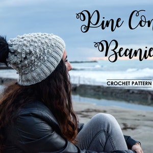 PINE CONE BEANIE - Crochet Pattern // Modern Crochet Hat/ Hat Pattern/ Adult Winter Hat/ Women Beanie/ Instant Pdf Download/ Schema Cappello