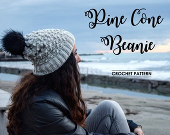 PINE CONE BEANIE - Crochet Pattern // Modern Crochet Hat/ Hat Pattern/ Adult Winter Hat/ Women Beanie/ Instant Pdf Download/ Schema Cappello