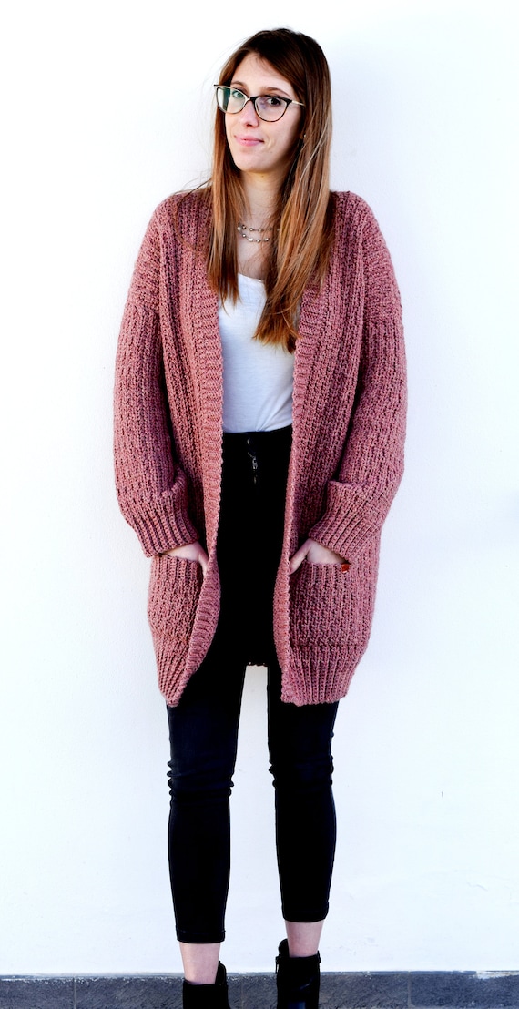 oversized crochet cardigan