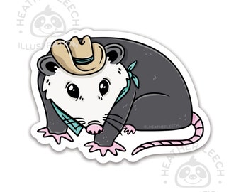 Cowboy Possum Sticker & Magnet