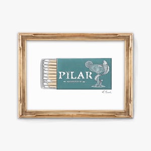 Custom Single Matchbook *UNFRAMED* 5x7&quot; Art Print | Hometown | Traveler Gift | Home Decor | Gift Ideas | House Warming | Personalized Gift