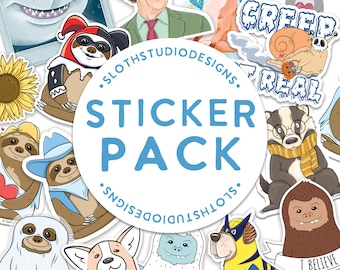 Sticker Pack | Variety Pack | Weatherproof | Durable Decal | Fun Pack | Gift Ideas | Mystery Sticker Pack