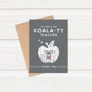 Koala-ty Lehrer Emaille Pin Karte | Zurück in die Schule | Zarte Emaille | Koala | Geschenk für Lehrer | Studenten Geschenk | Schule | Erzieher Wertschätzung