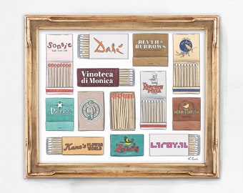 Custom Matchbook *UNFRAMED* 8.5x11" Art Print | Hometown | Traveler Gift | Home Decor | Gift Ideas | House Warming | Personalized Gift