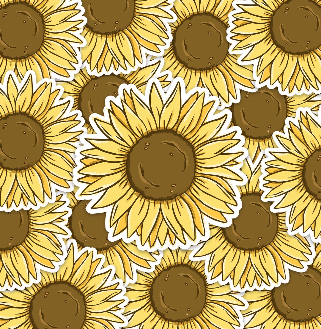 Sunflower Vinyl Sticker | Flower Sticker | Laptop Stickers | Water ...
