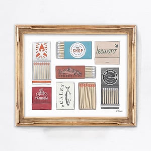 Portland Streichholzbrief *UNGERAHMT* Kunstdruck | 8x10&quot; Maine | Essen | Reisegeschenk | Wohnkultur | Geschenkideen | Hauseinweihung