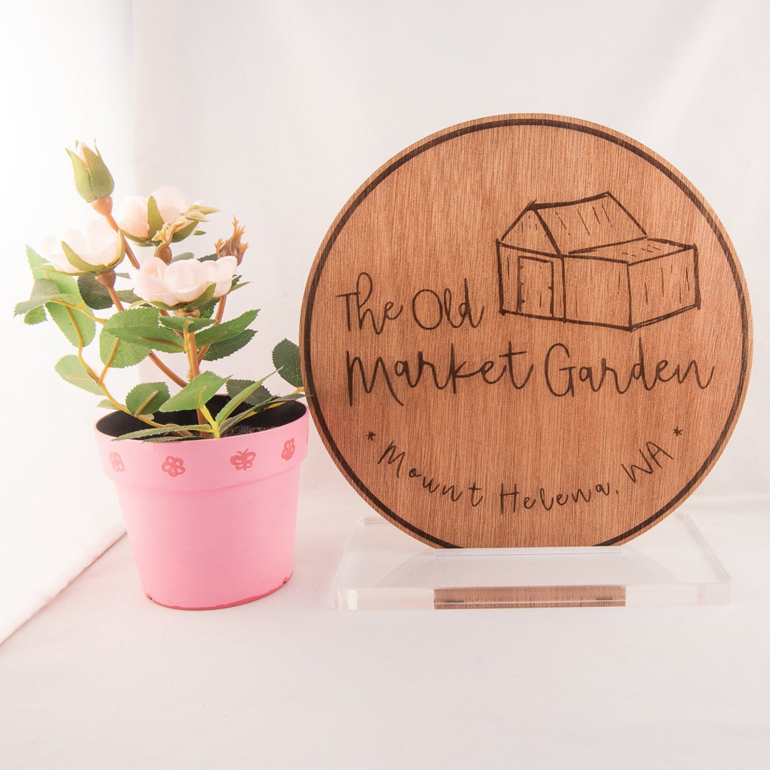 Custom Logo Table Top Sign, Business Signage for Market Stall and Small