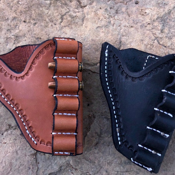 Leather holster for .38 snub nose, Snubnose, .38 holster, Leather Holster, Belt loop holster, Bullet loop holster,