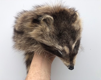 Davy Crockett Raccoon Hat, Fur Hat, Authentic Fur, Leather Lined,