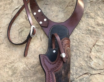 Handmade Tanned Herman Oak Leather Shoulder Holster  Fits Colt Springfield Ruger RIA Remington ATI Model 1911