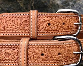 Handmade natural colored leather belt,men’s belt, woman’s belt, Western belt, saddle leather belt, natural colored belt, conceal carry belt