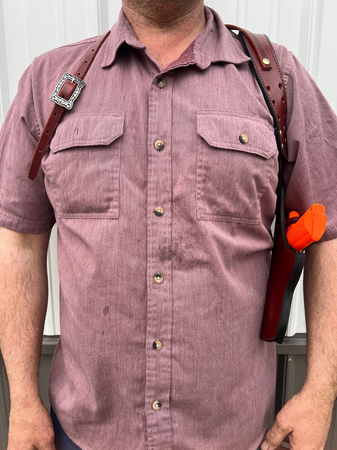 Handmade Leather Shoulder Holster, Crossdraw Shoulder Rig Etsy