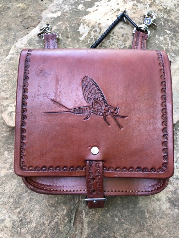 Handmade Leather Fly Fishing Bag Beltloop Fly Fishing Back Etsy