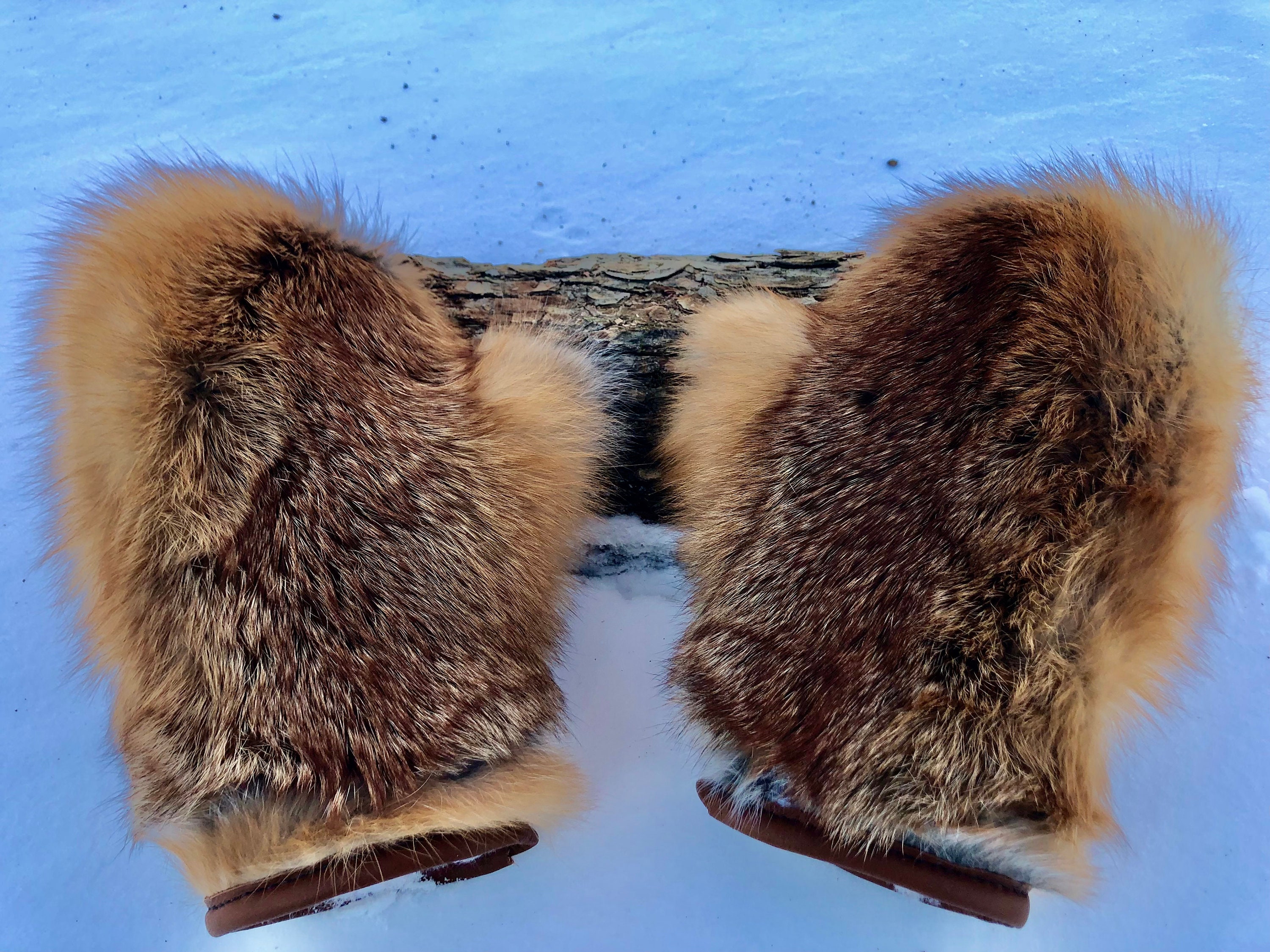 Men's Siberia Brown Rabbit Fur Mittens