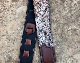 Handmade guitar strap, leather guitar strap, cowhide guitar strap, brazilian cowhide guitar strap