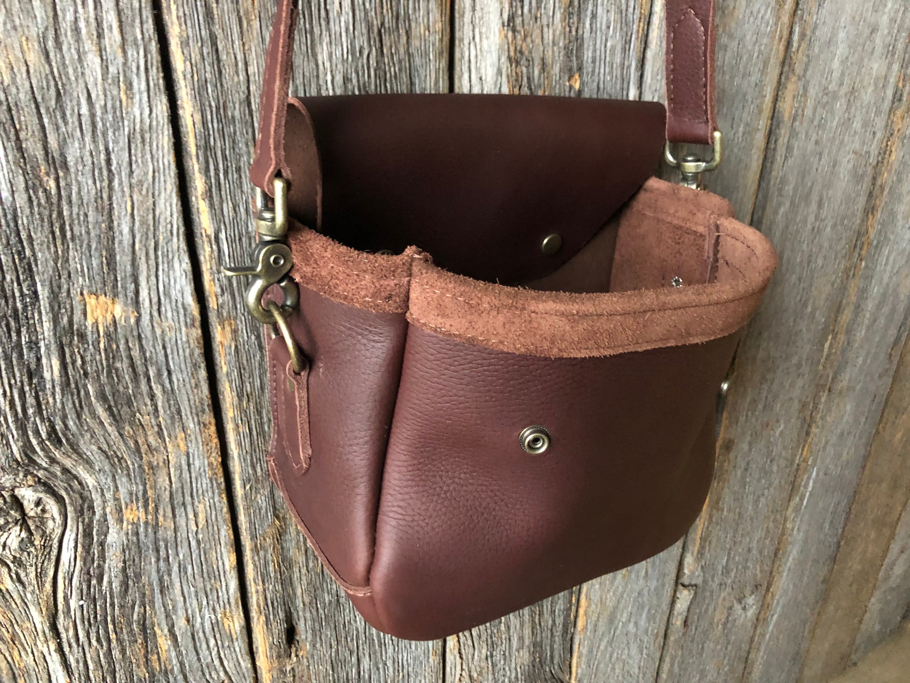 White Leather Bucket Shoulder Bag Bucket Handbag Brown Cross Body Barr