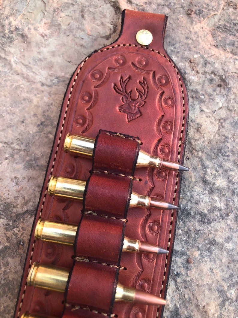 Genuine Cowhide Leather Gun Sling with bullet loops Gift for Etsy