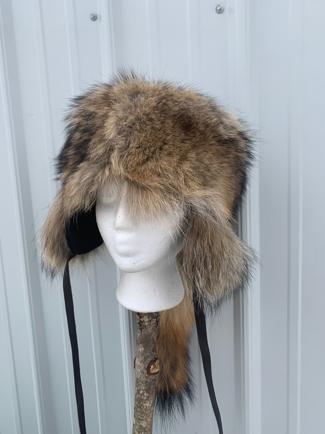 Coyote Trapper Hat Trapper Hat Coyote Hat Lined Fur Hat | Etsy