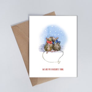 We are my favorite thing Valentijnsdag kaart, Valentijnskaart voor partner, leuke Valentijnskaart voor hem of haar met Kraft Envelop A2