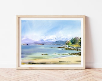 English Bay Beach Tide Receding Vancouver Print | Summer Sunny Print | Vancouver Gift Souvenir | British Columbia Art | Pacific Northwest