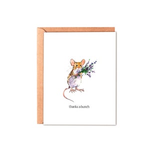 Merci un tas de souris de champ Carte de remerciement, Carte de remerciement mignonne, Carte de remerciement animal, Note de gratitude et d’appréciation, Élégant simple remerciements