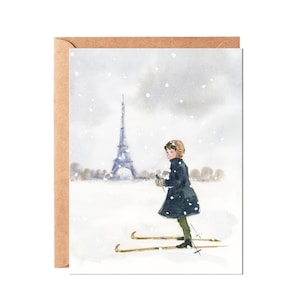 Weihnachten in Paris | Noël à Paris | Eiffelturm Karte | Französische Weihnachtsgrußkarte
